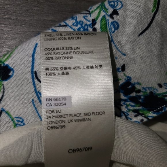 Free People size S Floral Linen Ruffle Flare Mini All Mine Dress One Shoulder - Picture 6 of 6